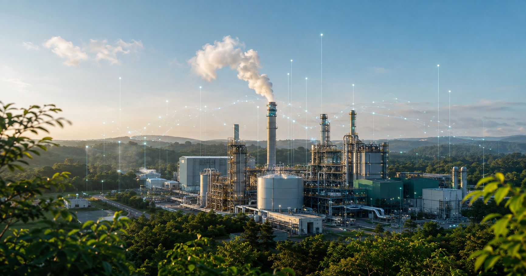 Monitoramento de emissões de gases de efeito estufa em complexo industrial